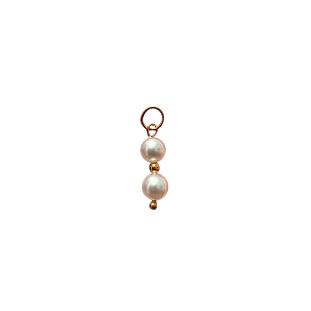 Duo de perles blanches nacrées